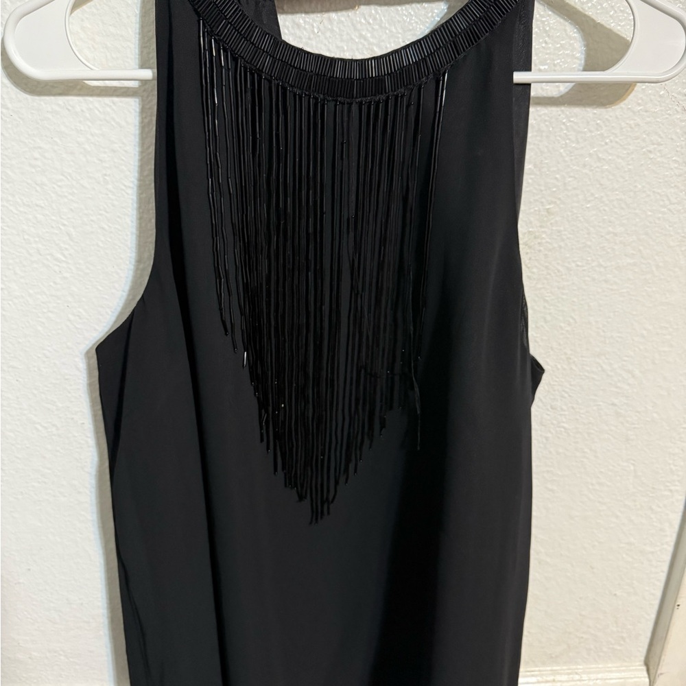 Jennifer Lopez Black Fringe Tank Top